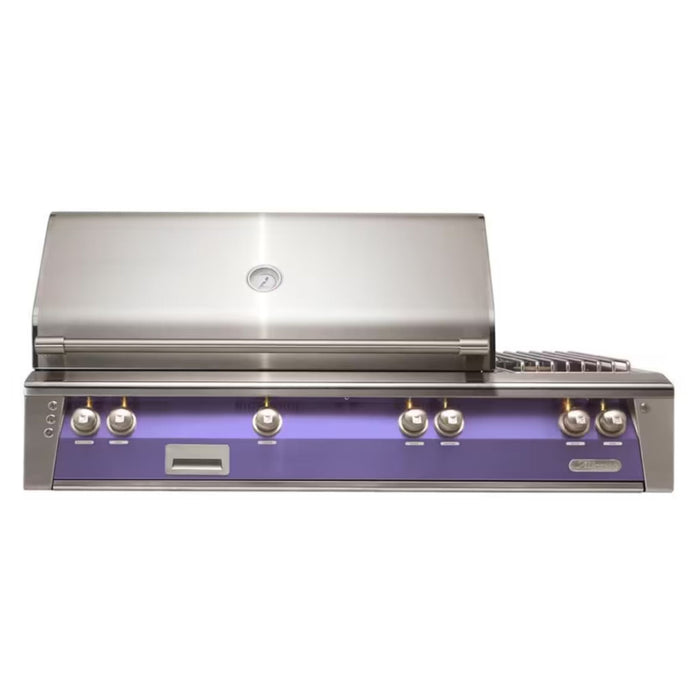 Alfresco 56" Blue Lilac Built-In Gas Grill with Rotisserie, Sear Zone & Side Burner