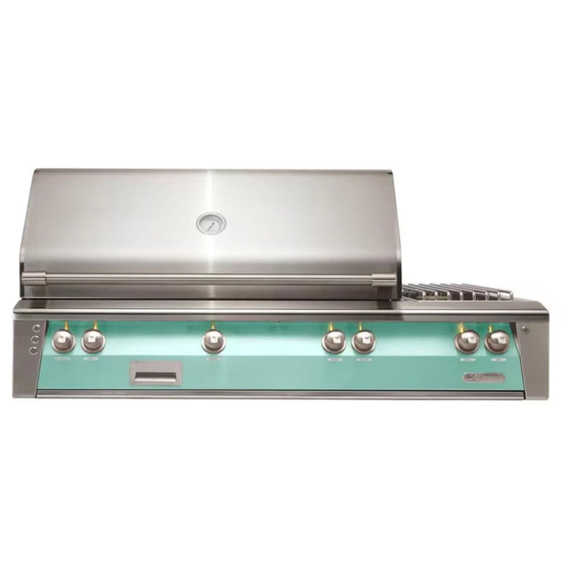 Alfresco 56" Light Green Built-In Gas Grill with Rotisserie, Sear Zone & Side Burner - Patioscape Outdoors