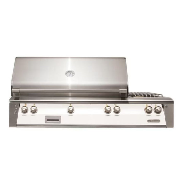 Alfresco 56" Built-In Matte Signal White Gas Grill with Rotisserie, Sear Zone & Side Burner
