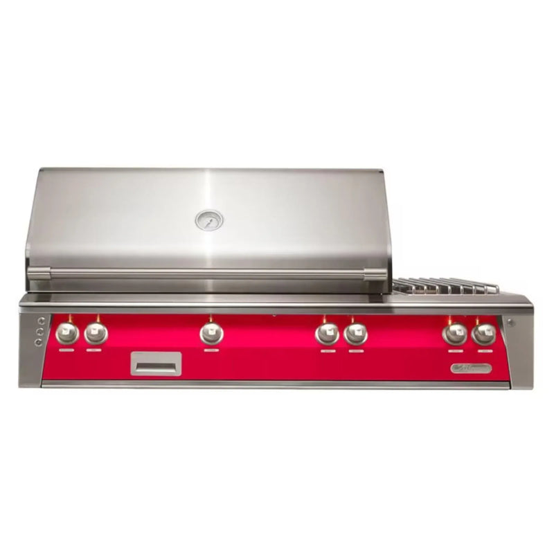 Alfresco 56" Raspberry Red Built-In Gas Grill with Rotisserie, Sear Zone & Side Burner - Patioscape Outdoors