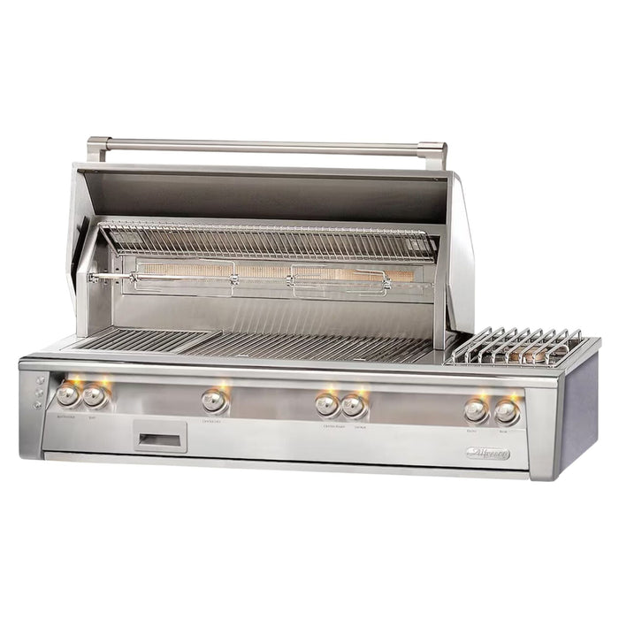Alfresco 56" Deluxe Built-In Stainless Steel Gas Grill with Rotisserie, Side Burner & Smoker System