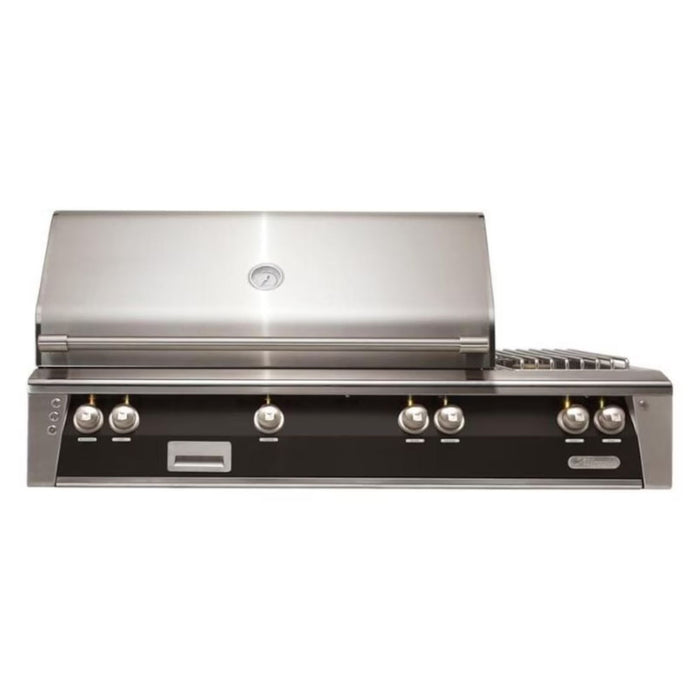 Alfresco 56" Deluxe Built-In Gas Grill with Rotisserie, Side Burner & LED Controls in Matte Jet Black