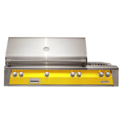Alfresco 56" Deluxe Built-In Gas Grill with Rotisserie, Smoker & Side Burner in Traffic Yellow Finish - Patioscape Outdoors