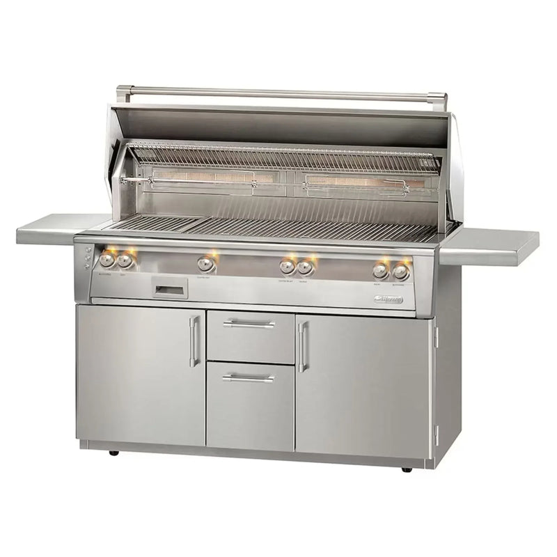 Alfresco ALXE 56-Inch Stainless Steel Freestanding Gas Grill w/ Sear Zone And Rotisserie - Patioscape Outdoors