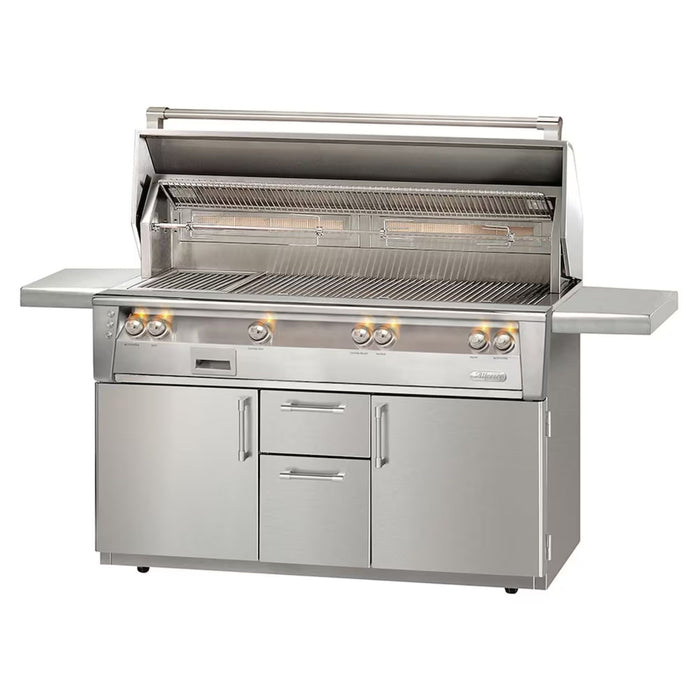 Alfresco ALXE 56-Inch Stainless Steel Freestanding Gas Grill w/ Sear Zone And Rotisserie