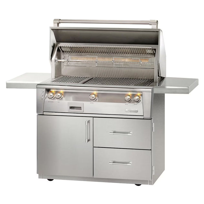 Alfresco Deluxe 42-Inch Stainless Steel Freestanding Gas Grill w/ Rotisserie & Sear Zone