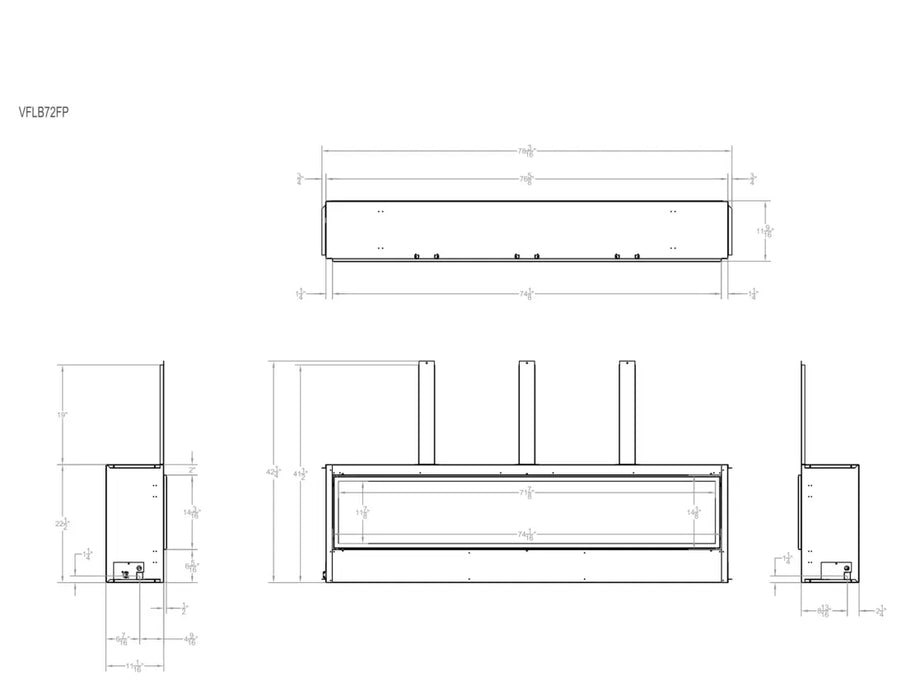 Empire Boulevard 72" Vent-Free Fireplace