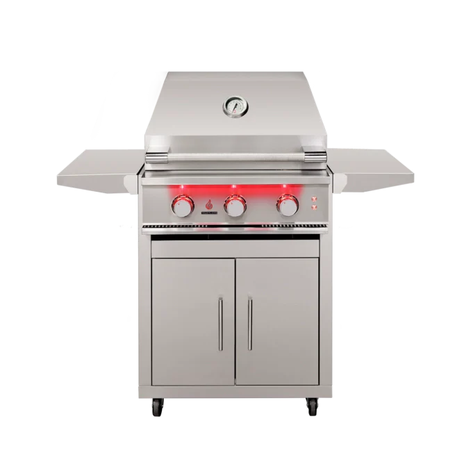 TrueFlame 25-Inch 3-Burner Freestanding Gas Grill with Grill Lights