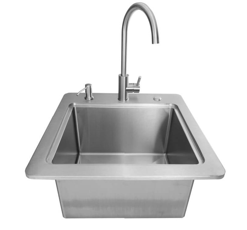 Coyote 21 Inch Sink w/ Drain, Faucet & Soap Dispenser - C3SINKF21