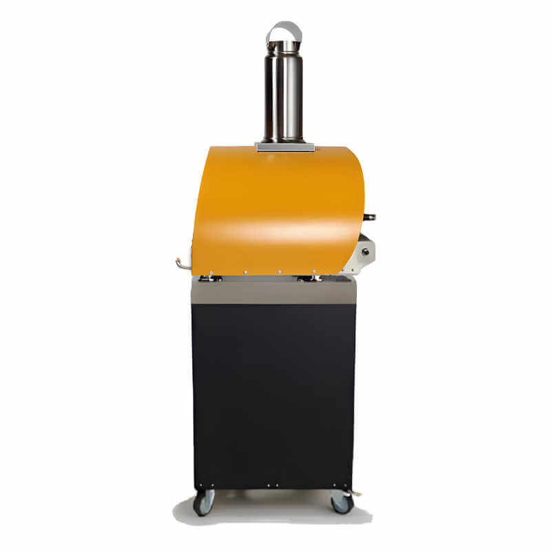 Coyote 30-Inch Hybrid Multi-Fuel Outdoor Pizza Oven with Cart - Yellow