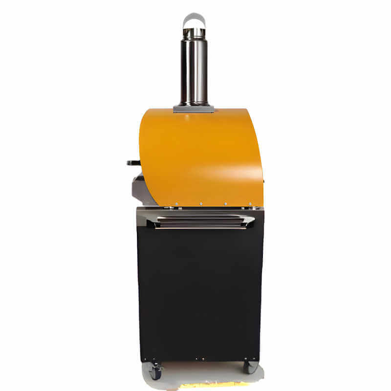 Coyote 30-Inch Hybrid Multi-Fuel Outdoor Pizza Oven with Cart - Yellow