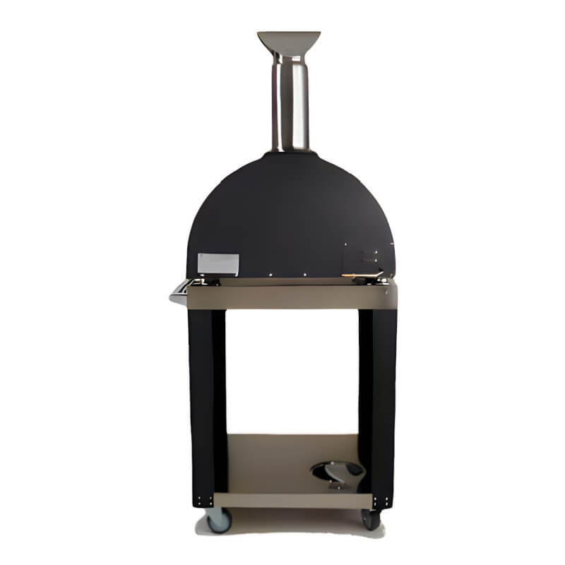 Coyote 30-Inch Hybrid Multi-Fuel Outdoor Pizza Oven with Cart - Matte Black