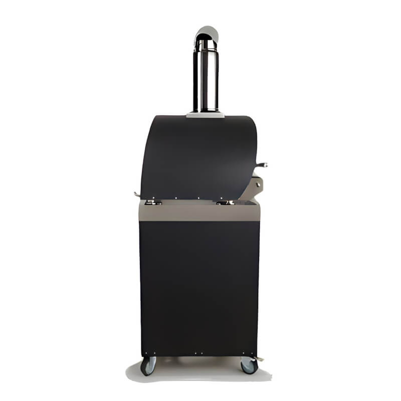 Coyote 30-Inch Hybrid Multi-Fuel Outdoor Pizza Oven with Cart - Matte Black