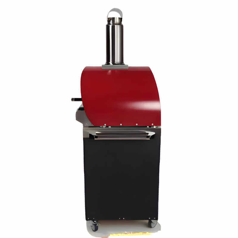 Coyote 30-Inch Hybrid Multi-Fuel Outdoor Pizza Oven with Cart - Red
