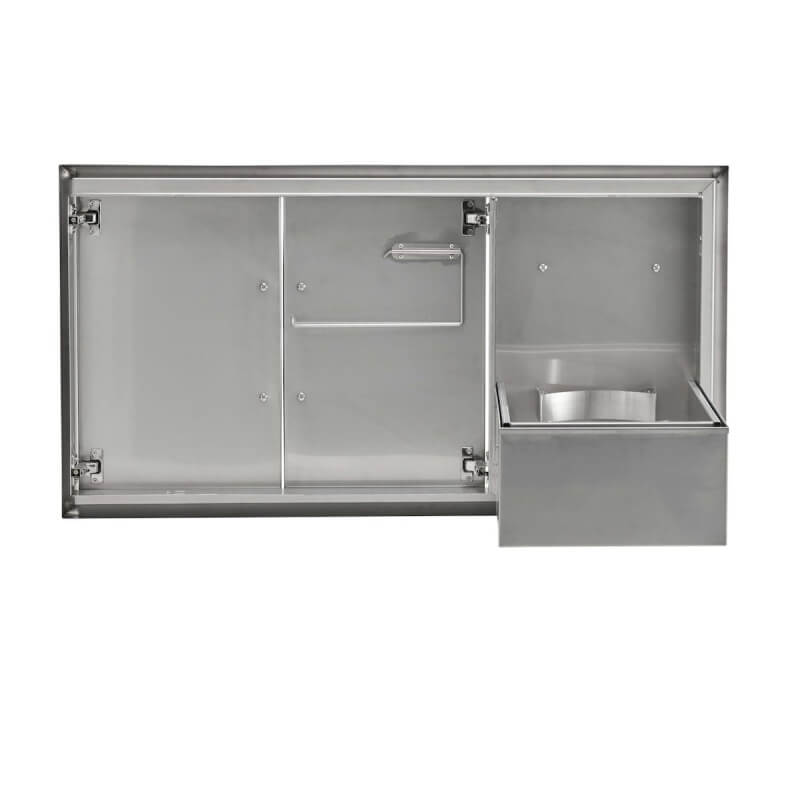 Coyote 45 Inch Double Access Door & Roll Out Trash Bin Combo - C3-CDPOD