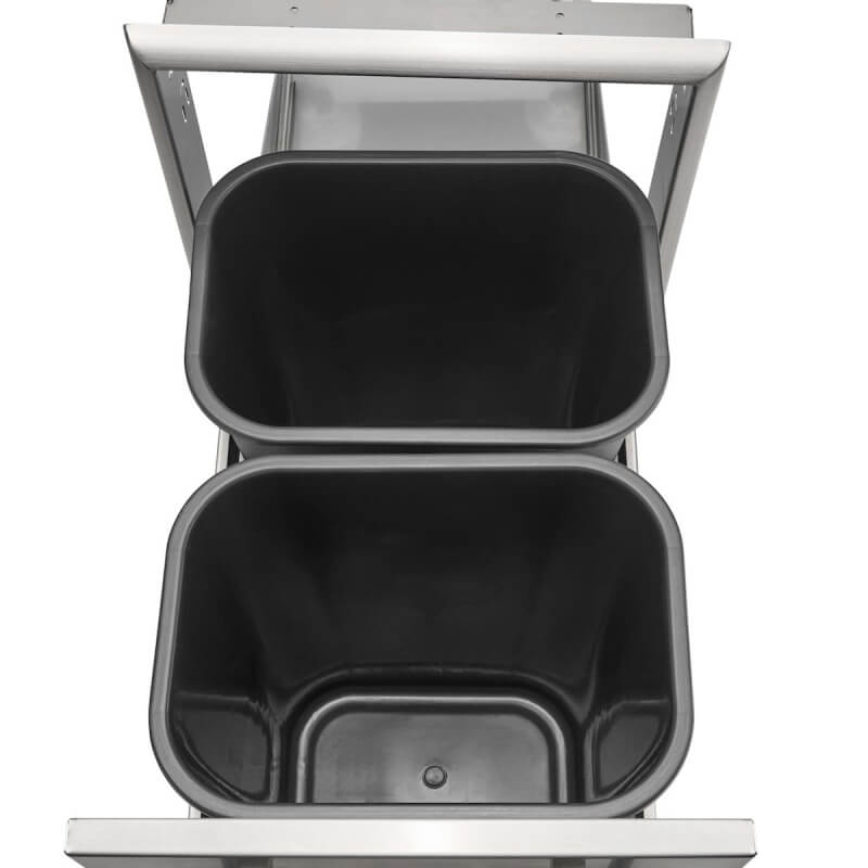 Coyote 18 Inch Front to Back Double Trash / Recycle Bin - C3-FBTRC