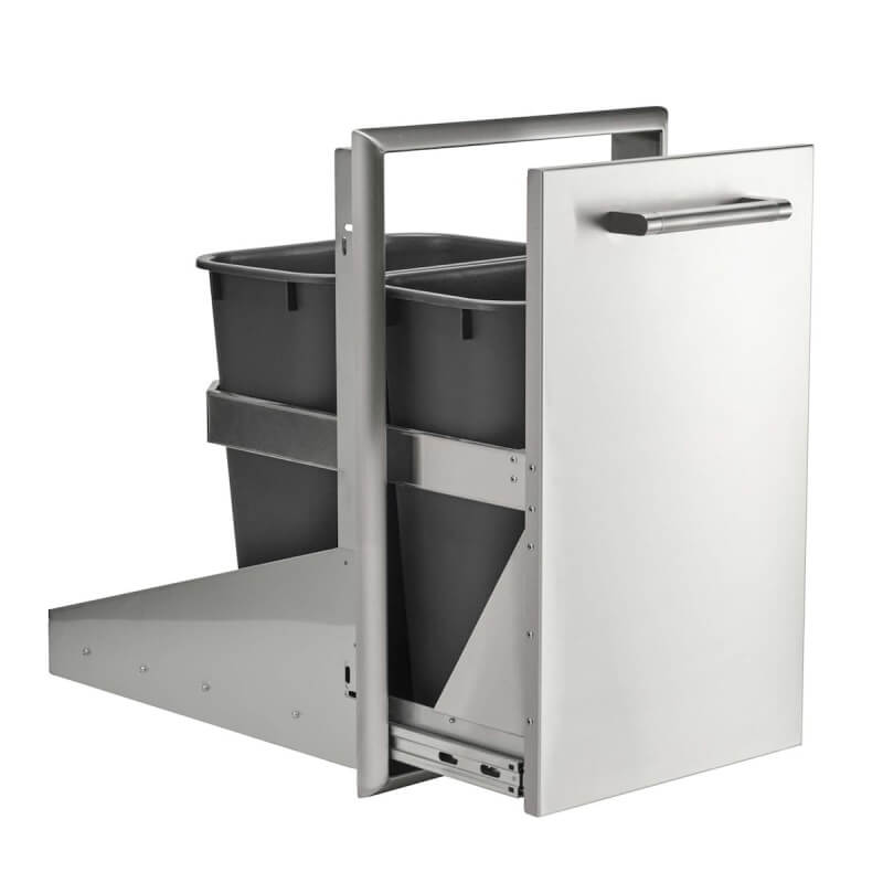 Coyote 18 Inch Front to Back Double Trash / Recycle Bin - C3-FBTRC