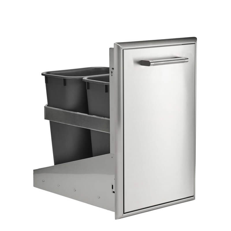 Coyote 18 Inch Front to Back Double Trash / Recycle Bin - C3-FBTRC