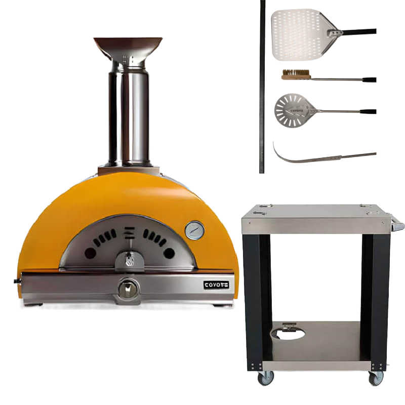 Coyote 30-Inch Hybrid Multi-Fuel Outdoor Pizza Oven - Yellow