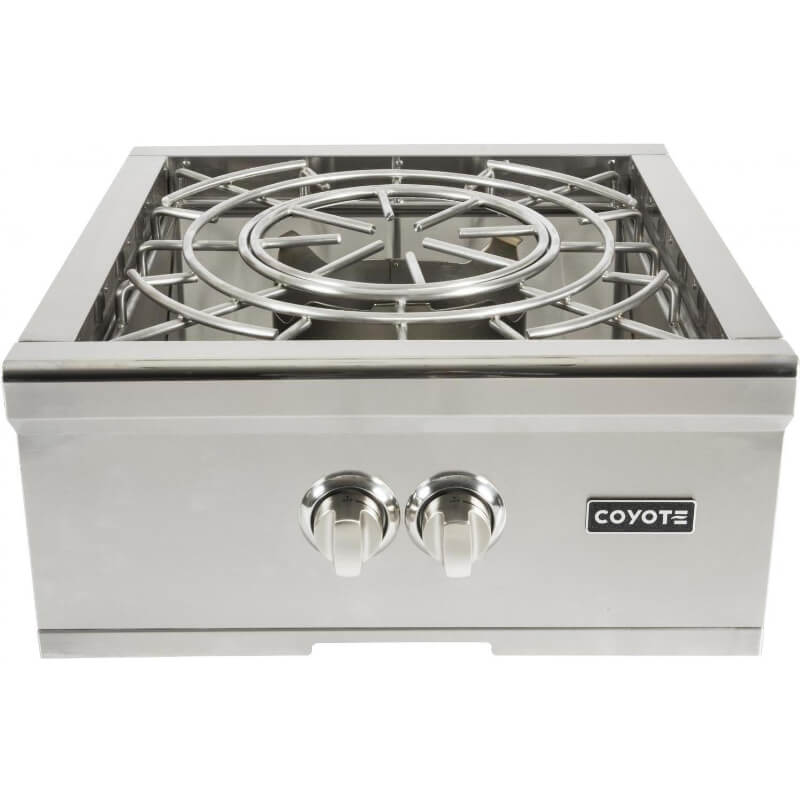 Coyote Built-In Power Burner w/ Coyote Universal Cart and Teppanyaki Griddle