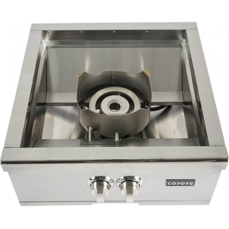 Coyote Built-In Power Burner w/ Coyote Universal Cart and Teppanyaki Griddle