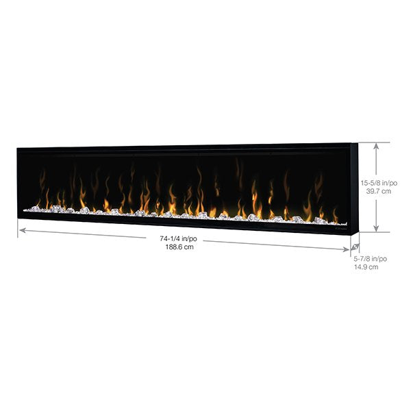 Dimplex Ignite XL 74" Built In Linear Electric Fireplace XLF74