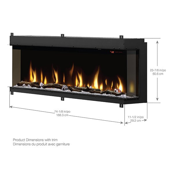 Dimplex Ignite XL Bold 74" Linear Electric Fireplace