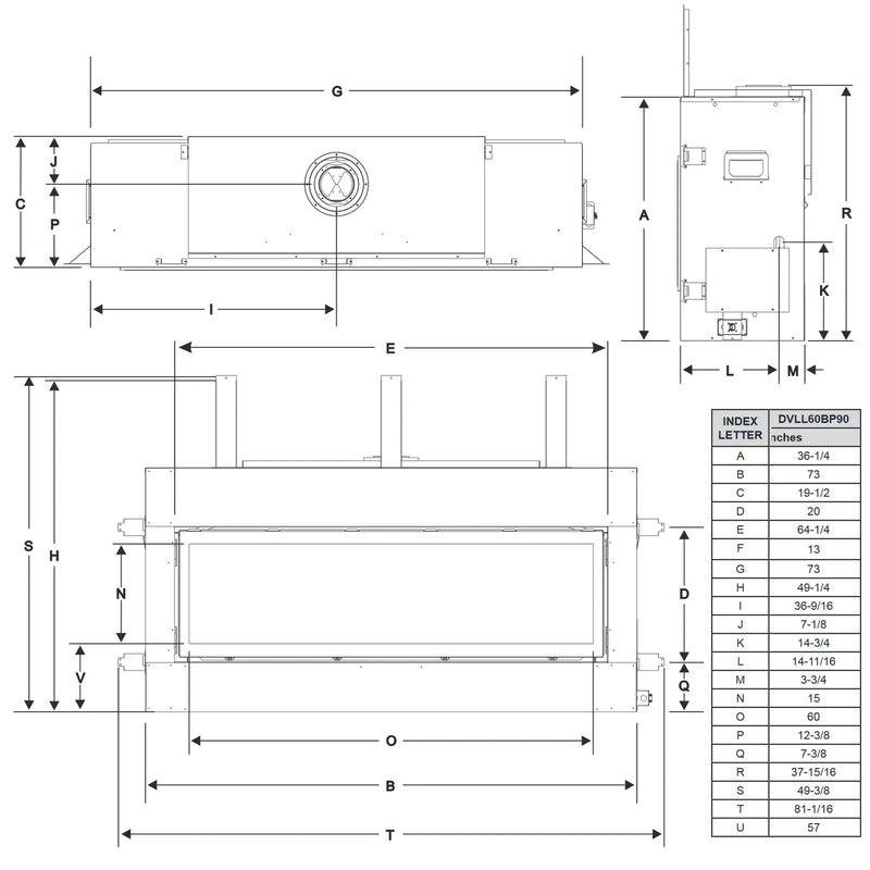 Empire Boulevard Direct Vent 60" Fireplace with Multi-Function Remote - Patioscape Outdoors