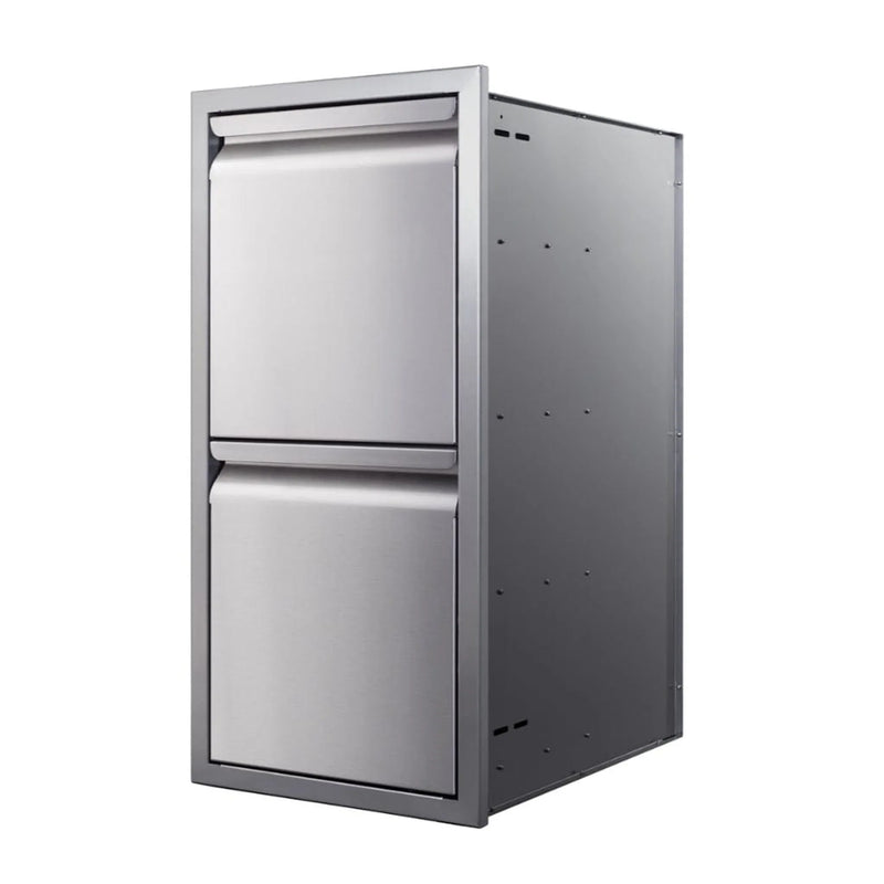 Memphis 15" Double Access Stainless Steel Drawer Stack with Easy-Touch - Patioscape Outdoors