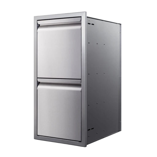 Memphis 15" Double Access Stainless Steel Drawer Stack with Easy-Touch - Patioscape Outdoors