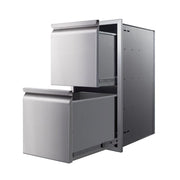 Memphis 15" Double Access Stainless Steel Drawer Stack with Easy-Touch - Patioscape Outdoors