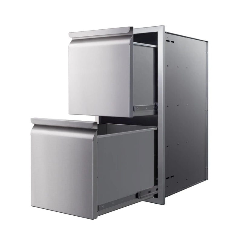 Memphis 15" Double Access Stainless Steel Drawer Stack with Easy-Touch - Patioscape Outdoors