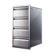 Memphis 15" Quadruple Access Stainless Steel Drawer Stack with Soft-Close Drawers - Patioscape Outdoors