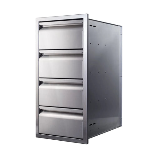 Memphis 15" Quadruple Access Stainless Steel Drawer Stack with Soft-Close Drawers - Patioscape Outdoors