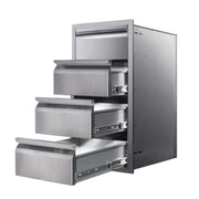 Memphis 15" Quadruple Access Stainless Steel Drawer Stack with Soft-Close Drawers - Patioscape Outdoors