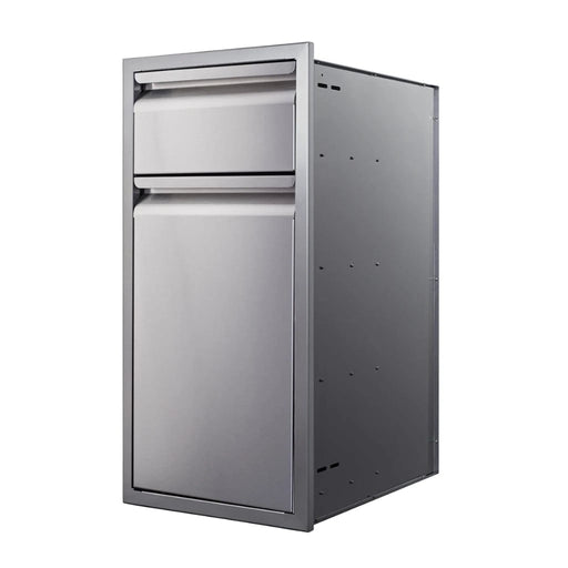 Memphis 15" Stainless Steel Drawer with Trash Bin – Soft-Close Access - Patioscape Outdoors
