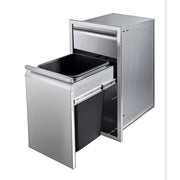 Memphis 15" Stainless Steel Drawer with Trash Bin – Soft-Close Access - Patioscape Outdoors