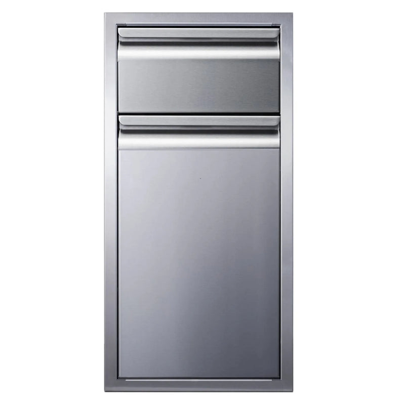 Memphis 15" Stainless Steel Drawer with Trash Bin – Soft-Close Access - Patioscape Outdoors