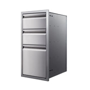 Memphis 15" Triple Access Stainless Steel Drawer Stack with Easy-Touch Drawers - Patioscape Outdoors