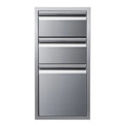 Memphis 15" Triple Access Stainless Steel Drawer Stack with Easy-Touch Drawers - Patioscape Outdoors