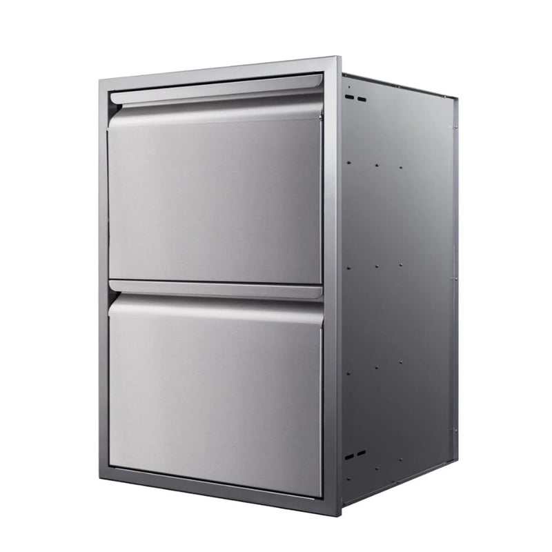 Memphis 21" Double Access Stainless Steel Drawer Stack with Easy-Touch - Patioscape Outdoors
