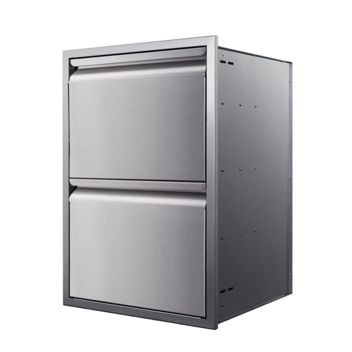 Memphis 21" Double Access Stainless Steel Drawer Stack with Easy-Touch - Patioscape Outdoors