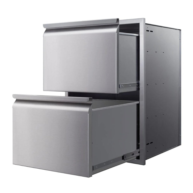 Memphis 21" Double Access Stainless Steel Drawer Stack with Easy-Touch - Patioscape Outdoors