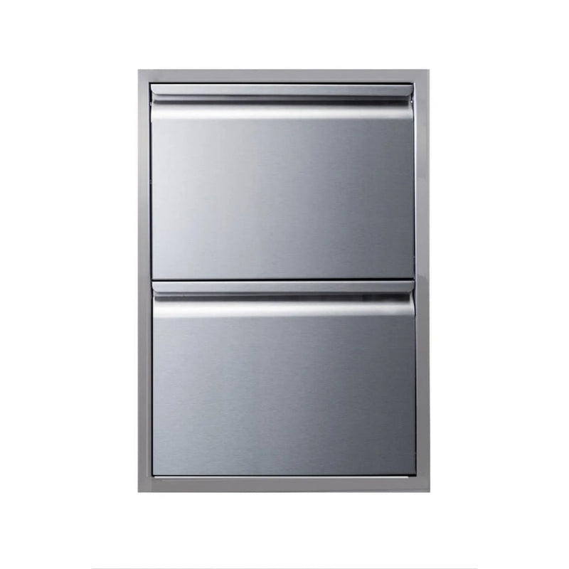 Memphis 21" Double Access Stainless Steel Drawer Stack with Easy-Touch - Patioscape Outdoors