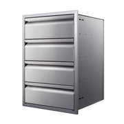 Memphis 21" Stainless Steel Drawer Stack – Quadruple Access with Soft-Close Slides - Patioscape Outdoors