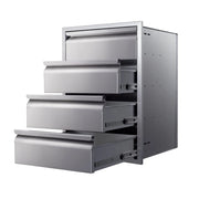 Memphis 21" Stainless Steel Drawer Stack – Quadruple Access with Soft-Close Slides - Patioscape Outdoors