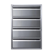 Memphis 21" Stainless Steel Drawer Stack – Quadruple Access with Soft-Close Slides - Patioscape Outdoors