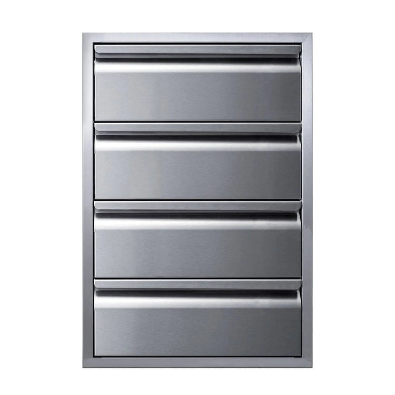 Memphis 21" Stainless Steel Drawer Stack – Quadruple Access with Soft-Close Slides - Patioscape Outdoors