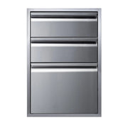 Memphis 21" Triple Access Stainless Steel Drawer Stack – Soft-Close Slides - Patioscape Outdoors