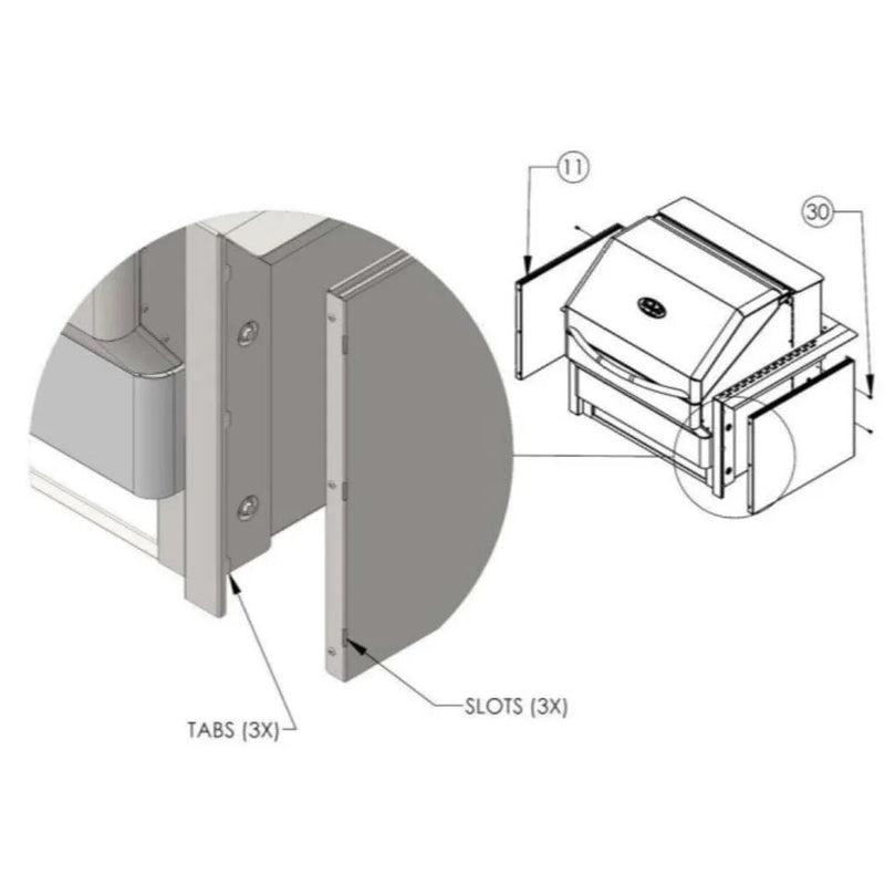 Memphis Heat Shield Kit for Beale Street Built-In Pellet Grill – Stainless Steel Protection - Patioscape Outdoors